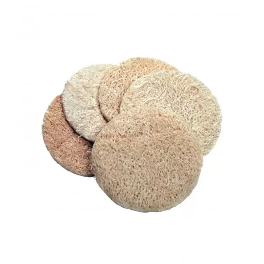 5 dischetti esfolianti luffa (luffa) - viso